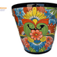 Ceramic flowerpot, colorful Talavera Puebla Design