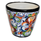 Ceramic flowerpot, colorful Spring