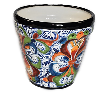 Ceramic flowerpot, colorful Spring