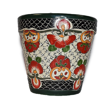 Ceramic flowerpot, Talavera Mayan-Style