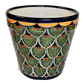 Ceramic flowerpot, Classic Peacock Green Design