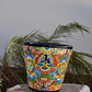 Ceramic flowerpot, colorful Talavera Puebla Design
