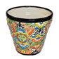 Ceramic flowerpot, colorful Talavera Puebla Design