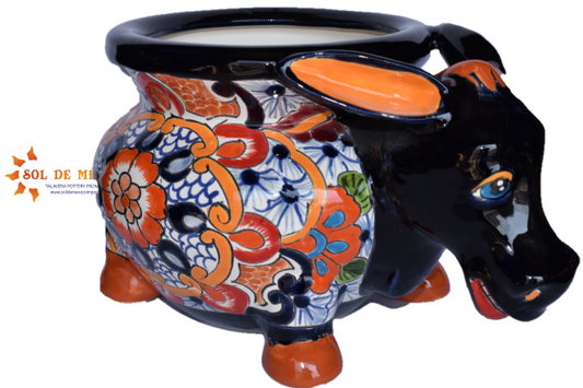Planter Donkey in Puebla White style